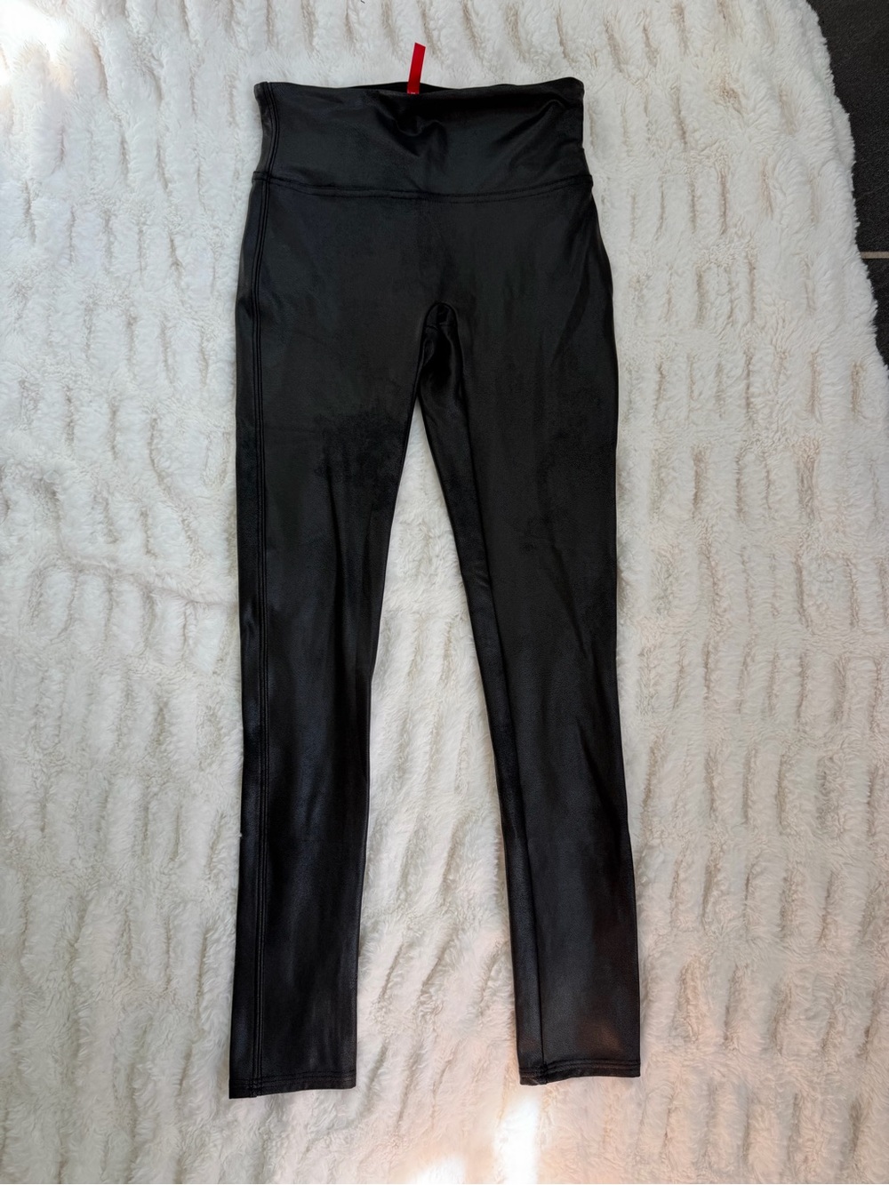 SPANX Black Faux-Leather High-Waist Leggings Size SP - Picture 2 of 5